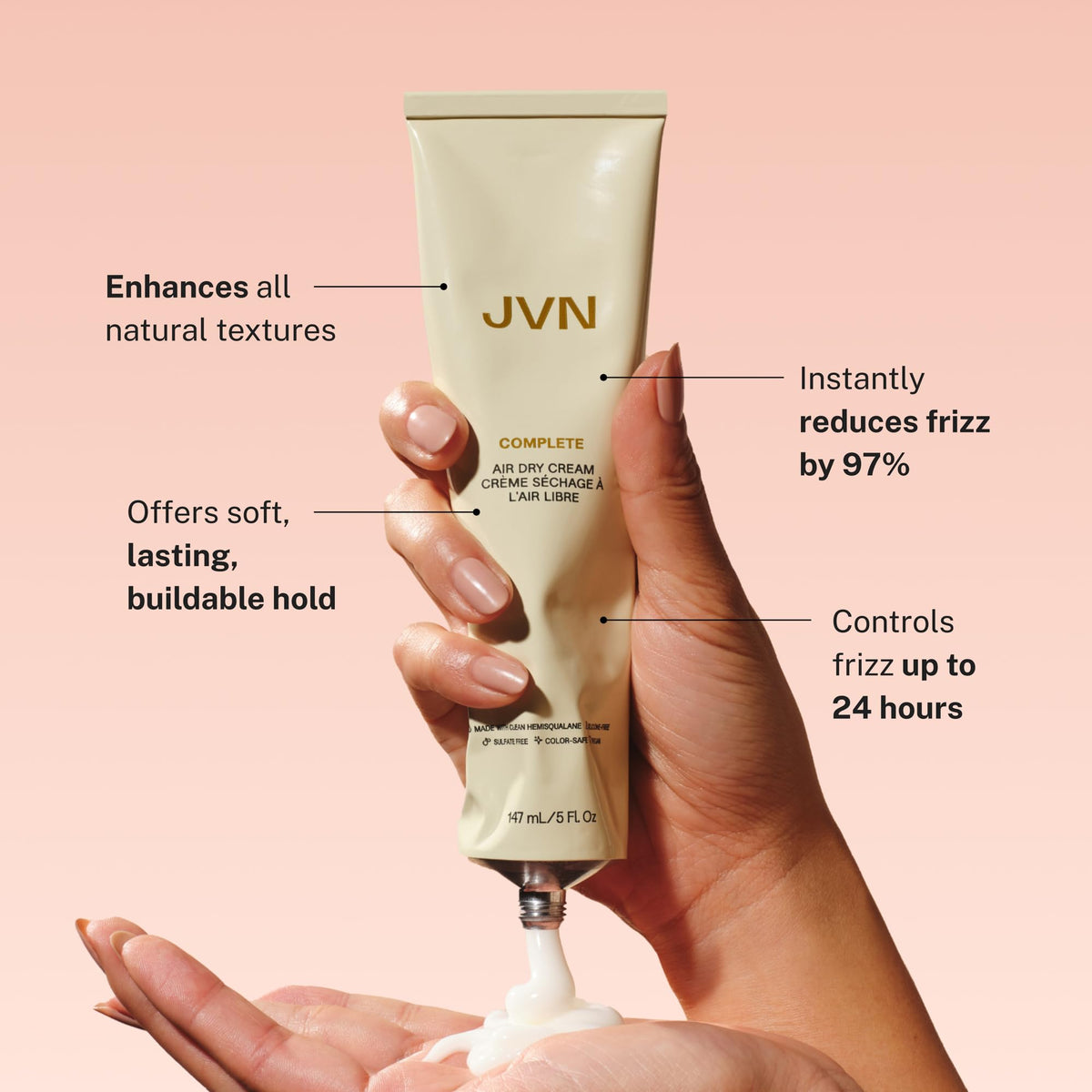 JVN Crème Coiffante Air Dry 180g avec texture crème