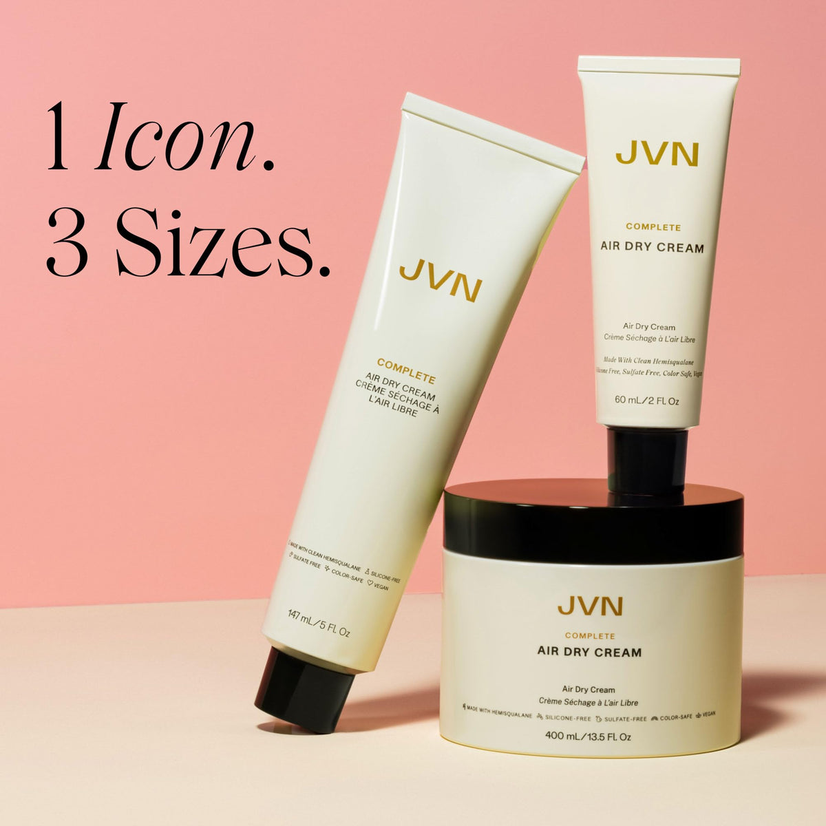 JVN Crème de Séchage à L'air Complète 13,5 Fl Oz paquet