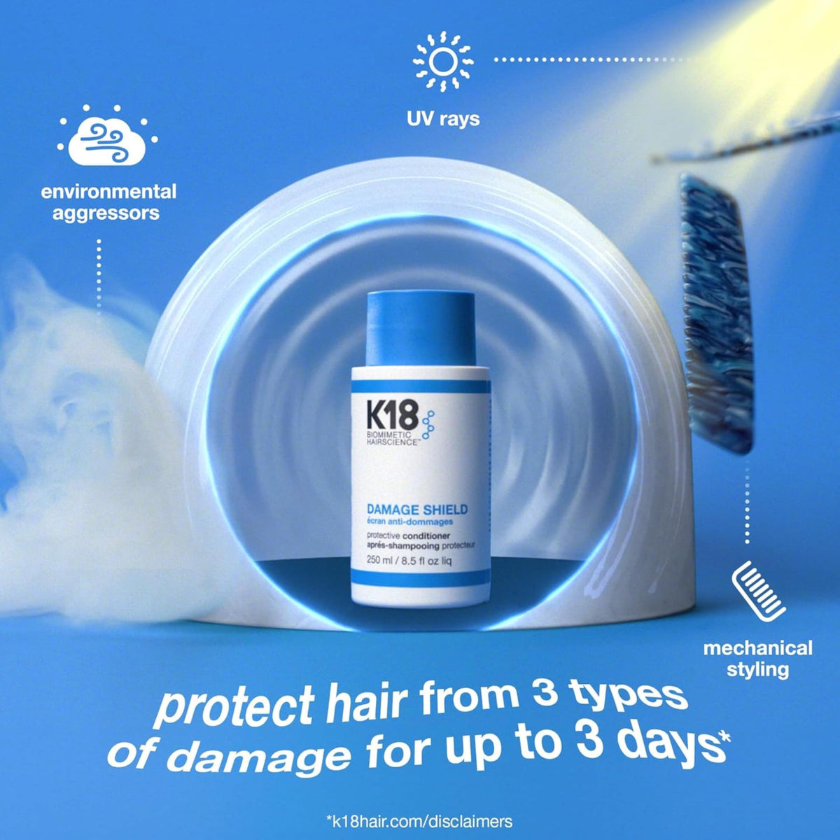 K18 Après-Shampoing Protecteur 520g avec arrière-plan naturel