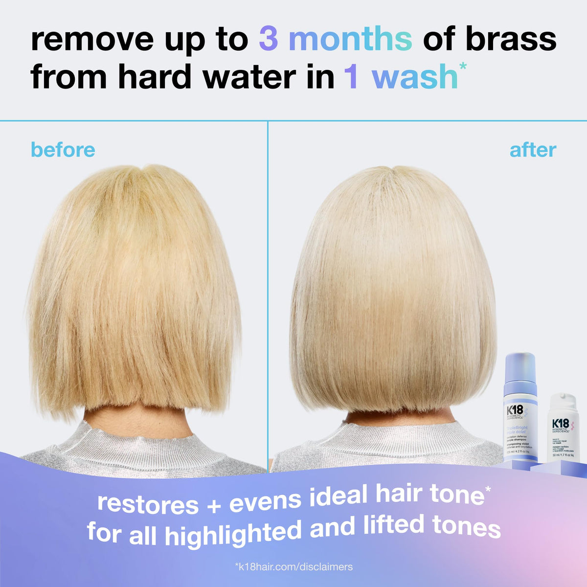 K18 Shampoo Violet TripleBright - détails de la bouteille