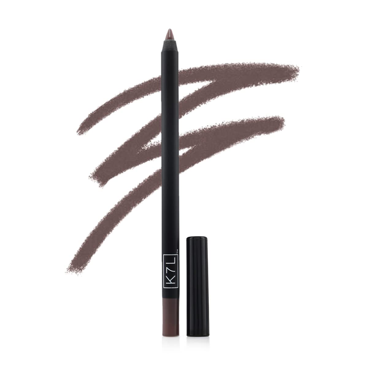 K7L Crayon Eyeliner Marron sur une main avec un fond neutre