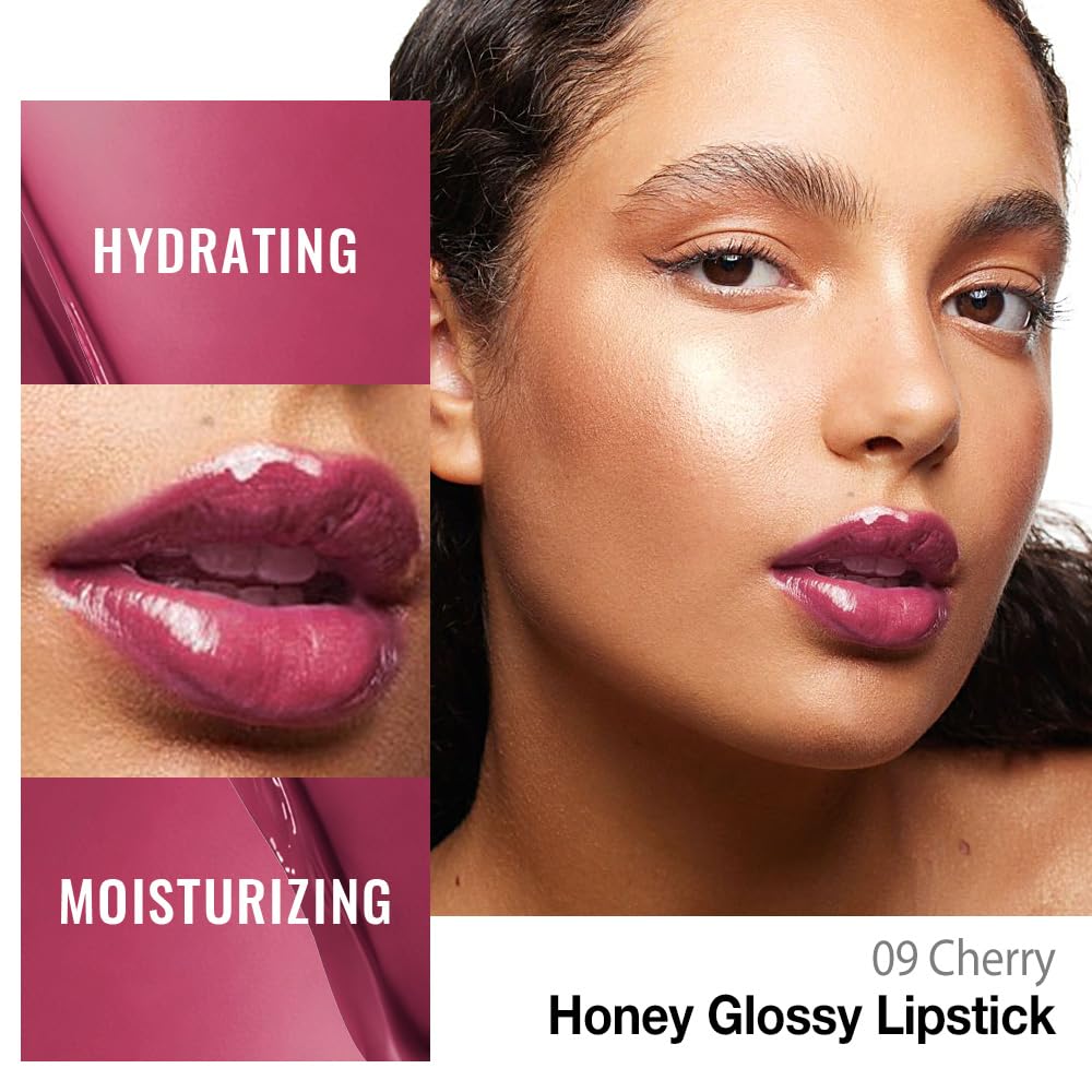 Kaely Rouge à lèvres hydratant teinté Cerise texture sur les lèvres