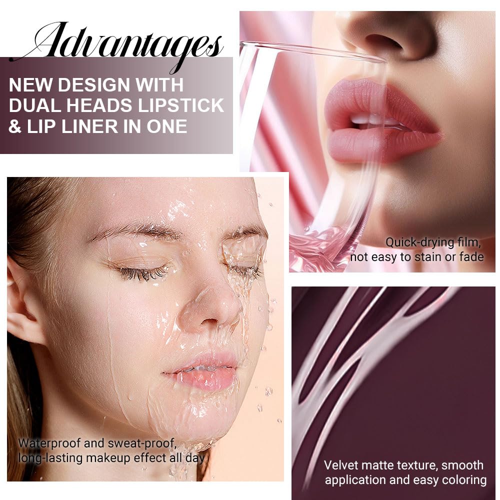 Kaely Rouge à Lèvres Mat 2-en-1 17 Rouge Profond en packaging élégant