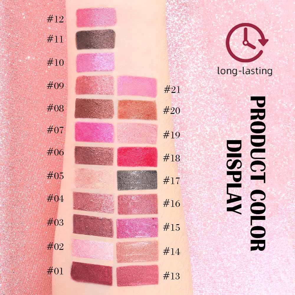 Kaely Rouge à Lèvres Métallique 2-en-1 en teintes variées sur un fond neutre