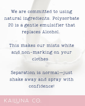 Kailuna Co. brume parfumée, détails des notes parfumées