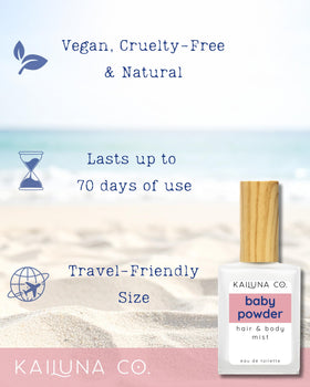 Kailuna Co. brume parfumée, vue de côté du produit