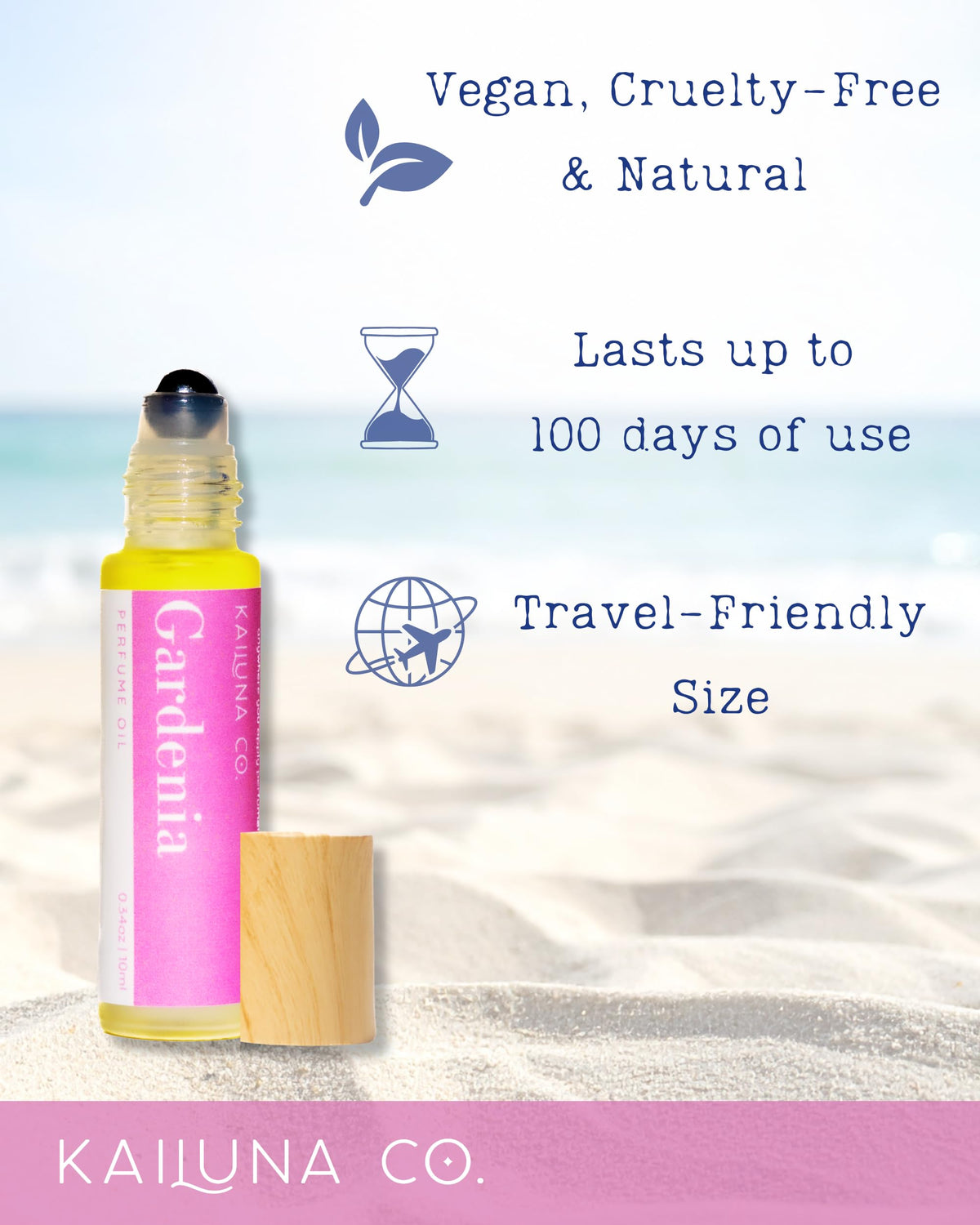 Kailuna Co. Roll-On Parfum Gardenia 10 ml en situation de voyage