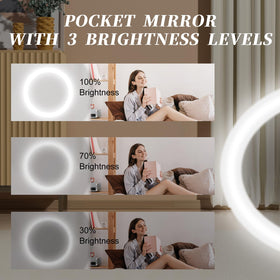 Kakuje miroir compact en situation de maquillage dans un environnement lumineux