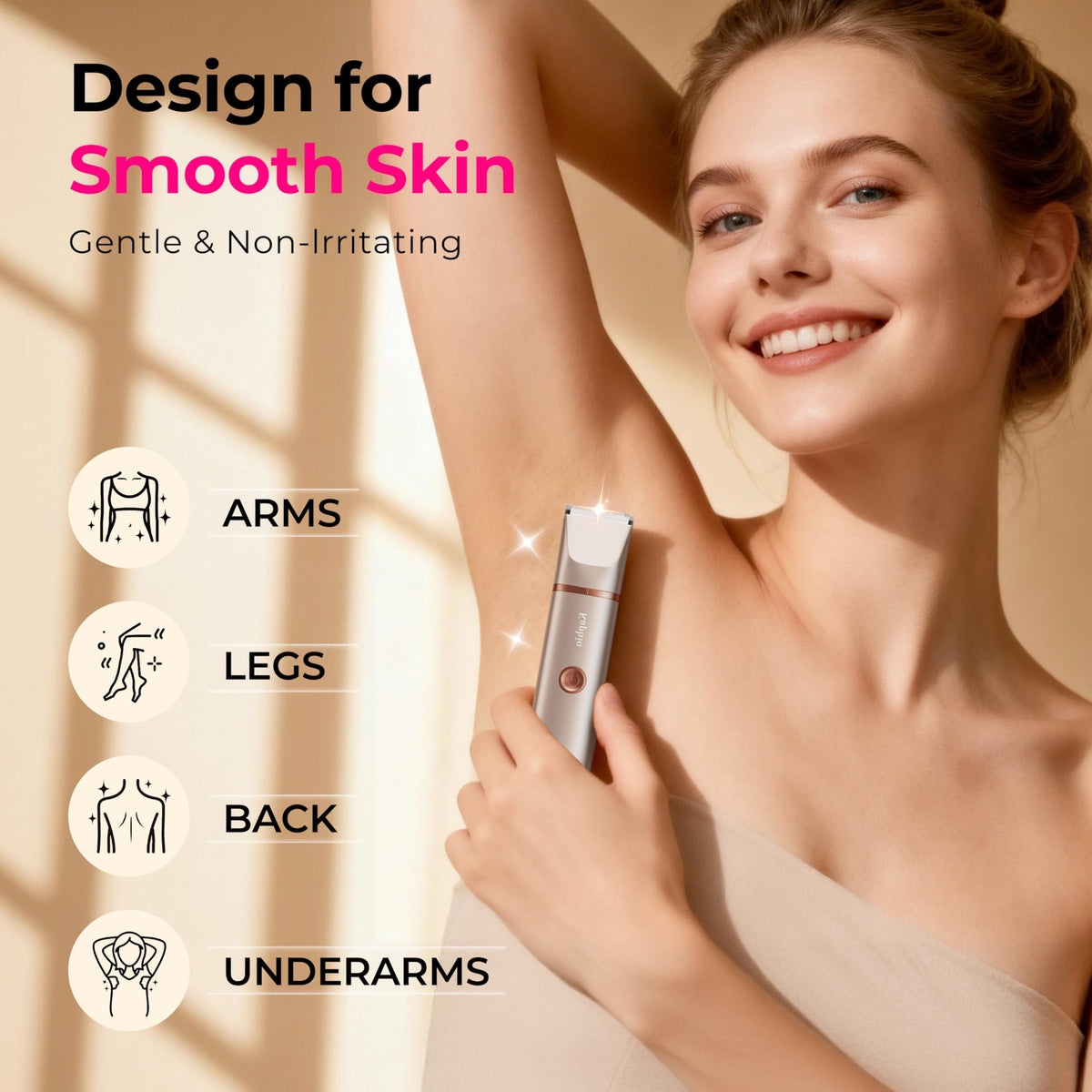 KAPHIO Bikini Trimmer or dans un environnement de salle de bain