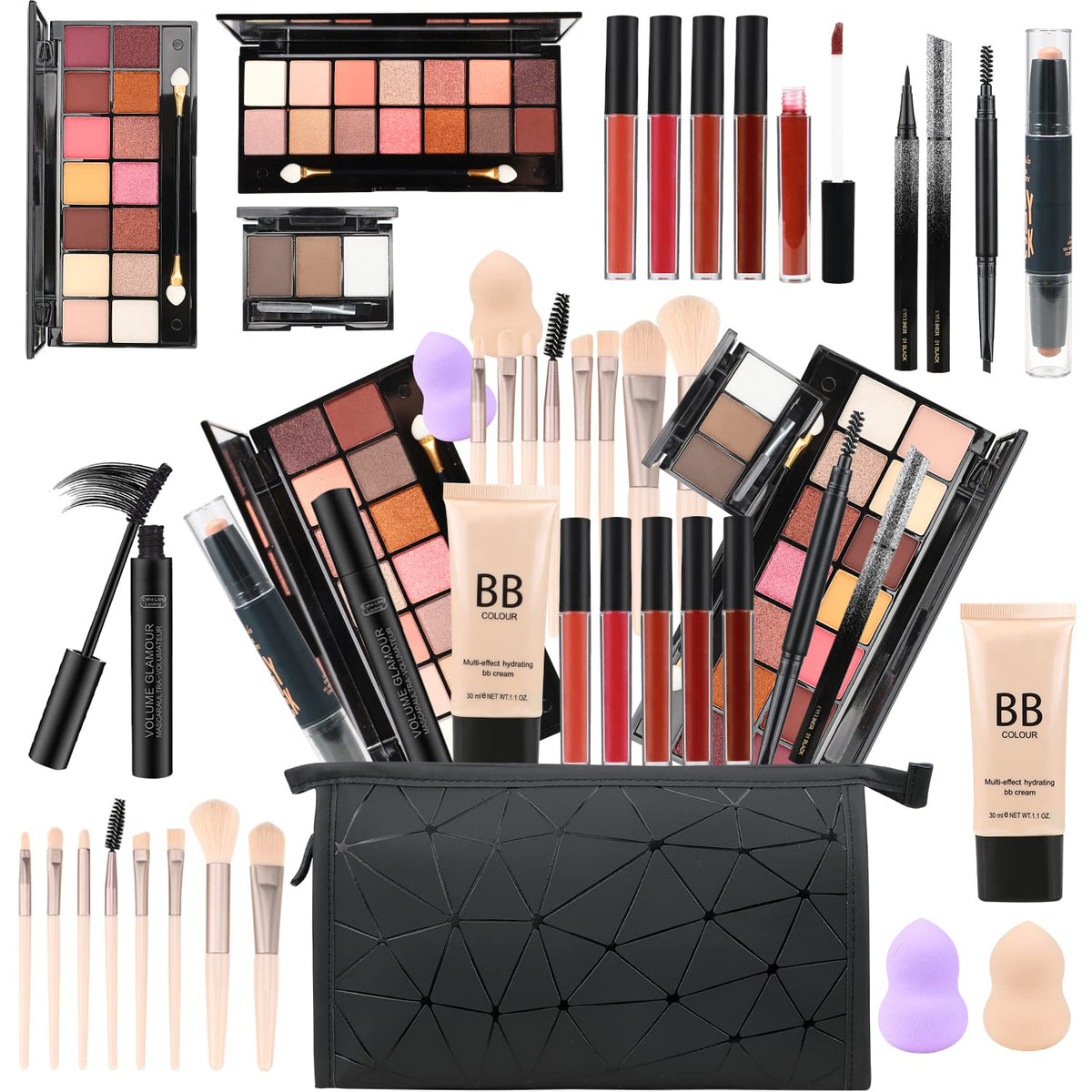KARUIZI Kit de Maquillage Complet vue avant avec 14 couleurs de palettes