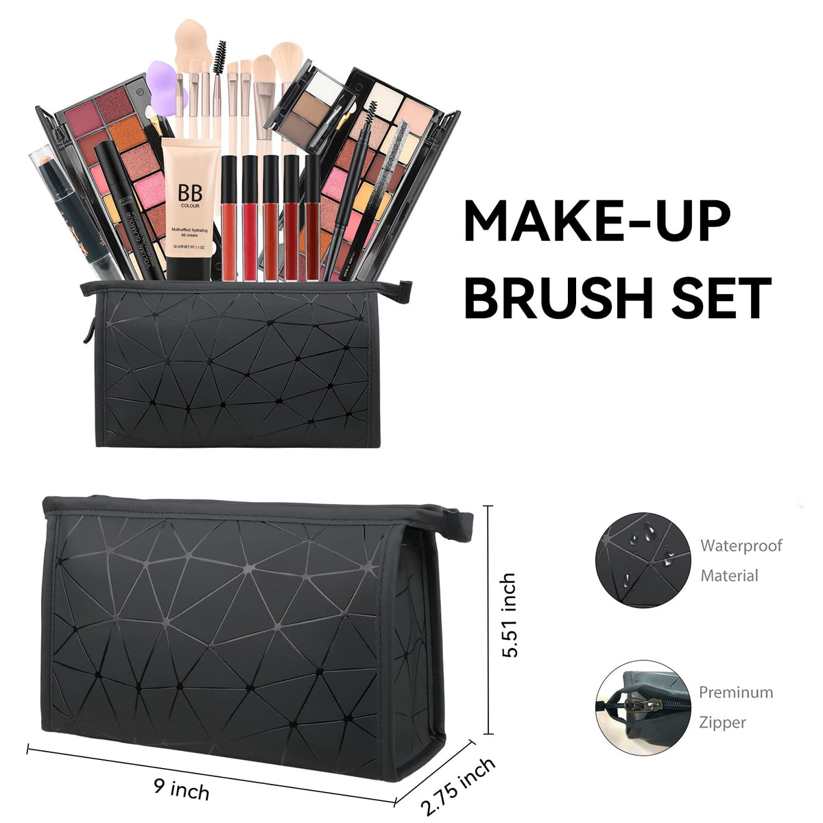 KARUIZI kit de maquillage en sac cosmétique élégant