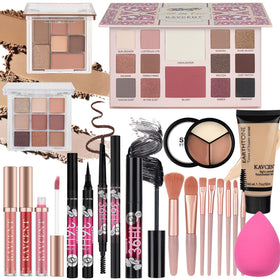 KAVCENT kit de maquillage complet avec palettes et pinceaux