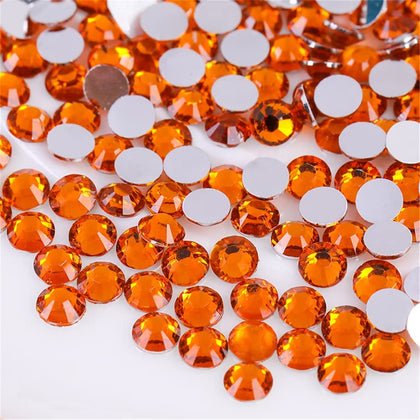 Kdkyy strass SS12 3mm orange en verre, vue de face