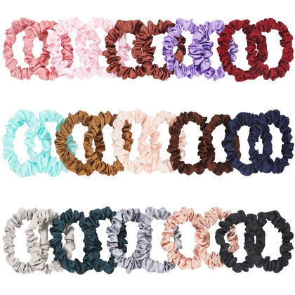 KECUCO 30 élastiques cheveux satinés multicolores vue de face