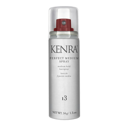 Kenra Perfect Medium Spray 1,5 oz vue avant avec bouchon argenté
