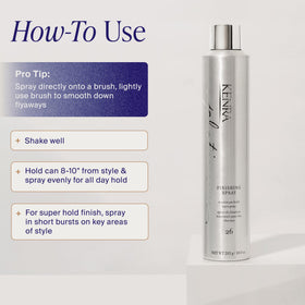 Kenra Platinum Finishing Spray 26 10 oz dans un environnement de salle de bain