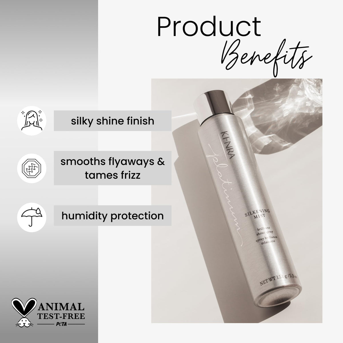 Kenra Silkening Mist 80% spray pour un éclat brillant
