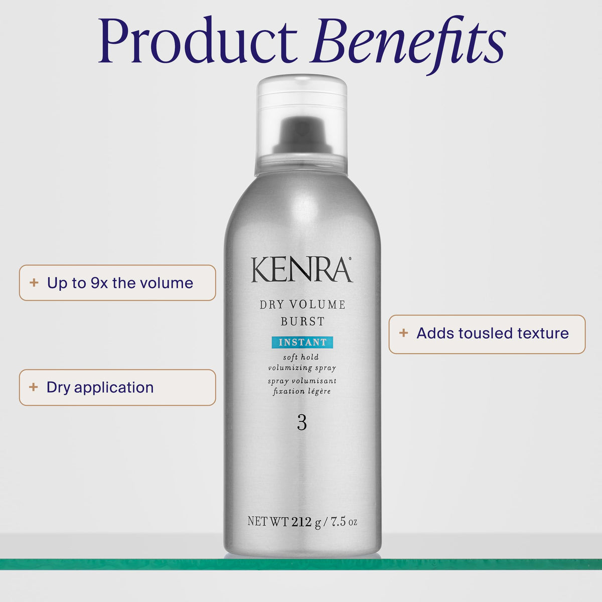 Kenra Spray Volume Instantané 259g, application sur cheveux