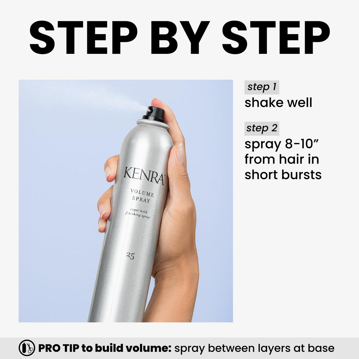 Kenra Volume Spray 25 embout de vaporisation en gros plan