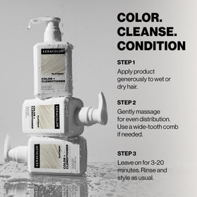 KERACOLOR Color + Clenditioner Platinum 355ml en utilisation