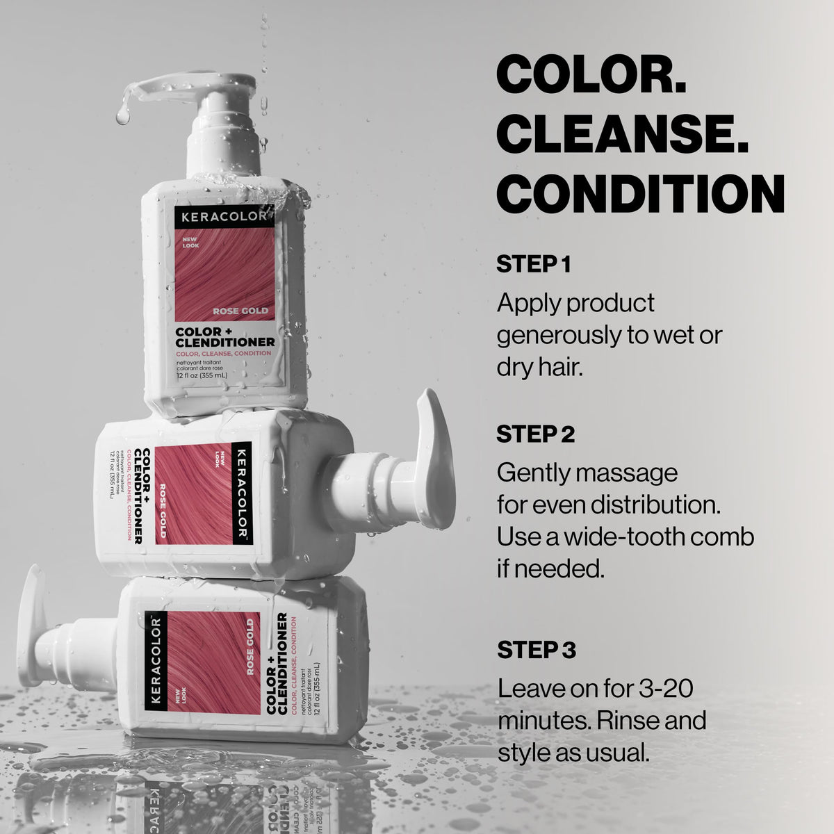 KERACOLOR Color + Clenditioner Rose Gold 355ml détails de l'emballage