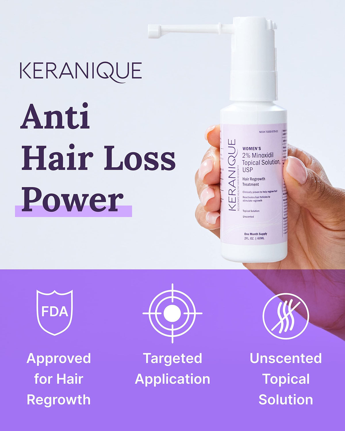 Keranique spray applicateur de précision pour traitement capillaire