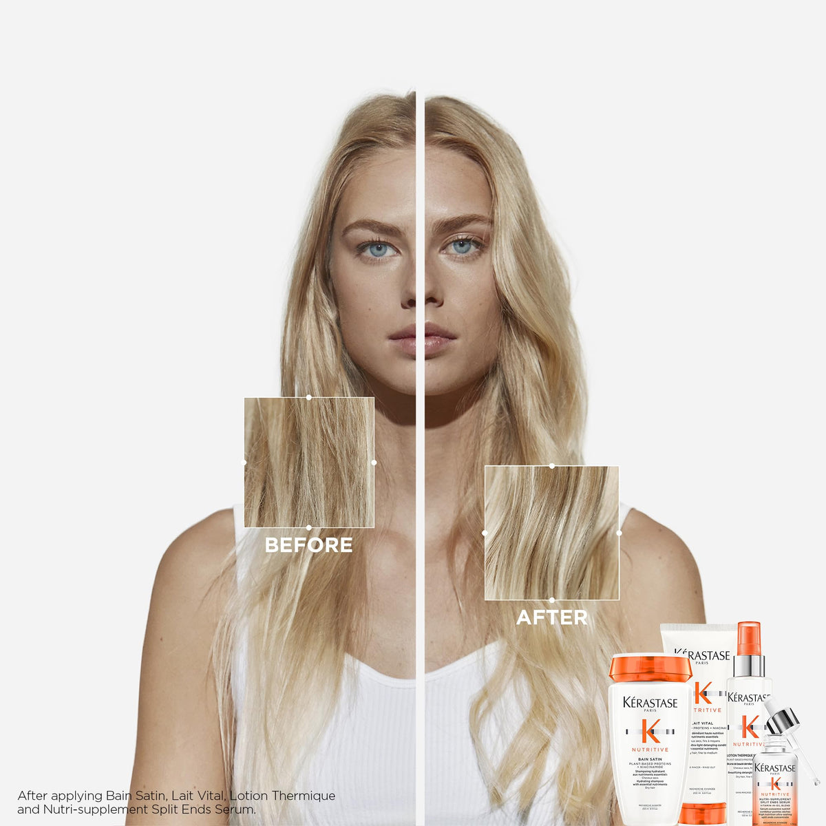 KÉRASTASE sérum pour cheveux secs avec étiquette