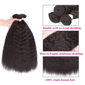 Kerriana Kinky Straight bundle de cheveux humains 18 pouces