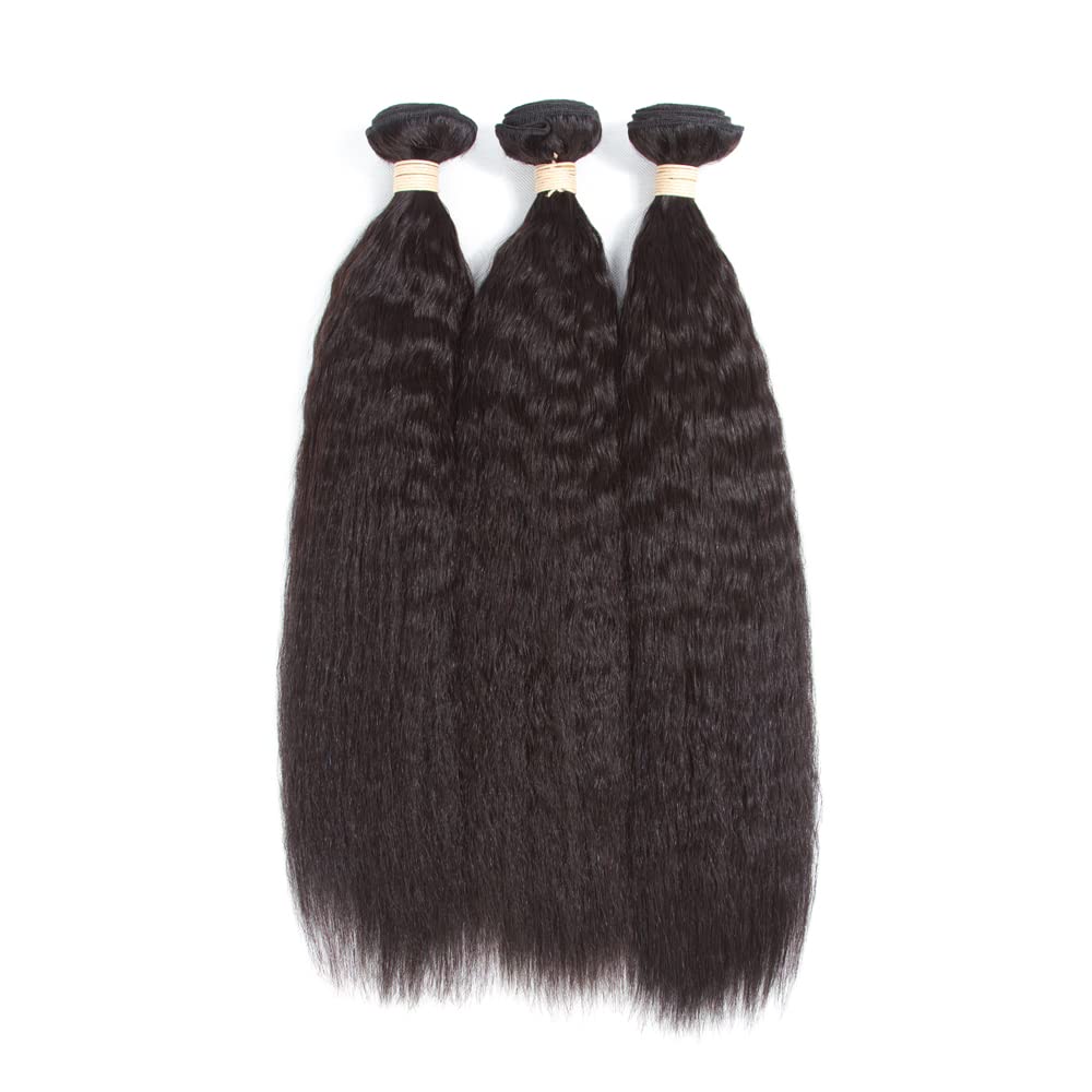 Kerriana Kinky Straight bundle de cheveux humains 20 pouces
