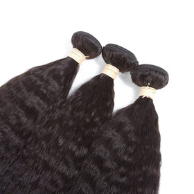 Kerriana Kinky Straight cheveux humains vue de l'arrière