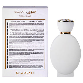 Khadlaj Sawaar Vanille Blanc Eau de Parfum 100 ml en ambiance lifestyle sur une coiffeuse