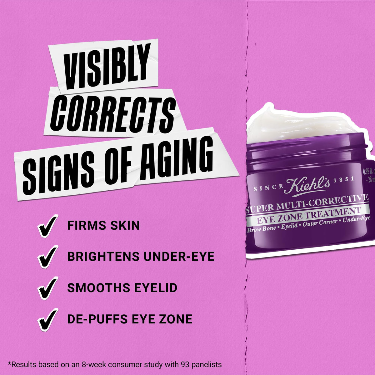 Kiehl's Crème Contour des Yeux Multi-Correctrice appliquée sur la peau