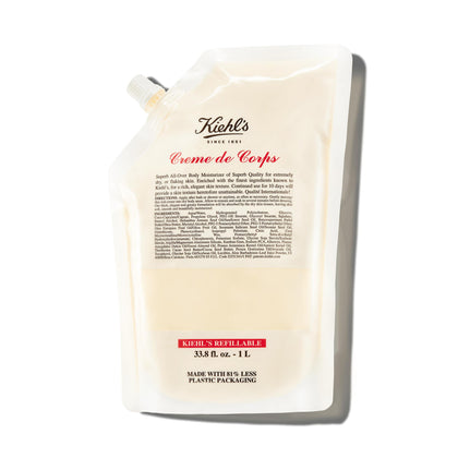 Kiehl's Crème de Corps Lotion 1L vue avant avec étiquette.