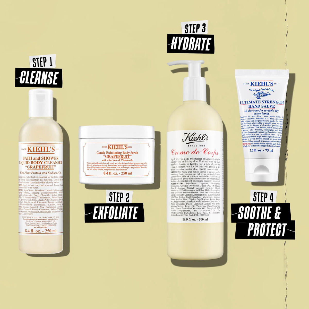 Kiehl's Crème de Corps sur une serviette après la douche