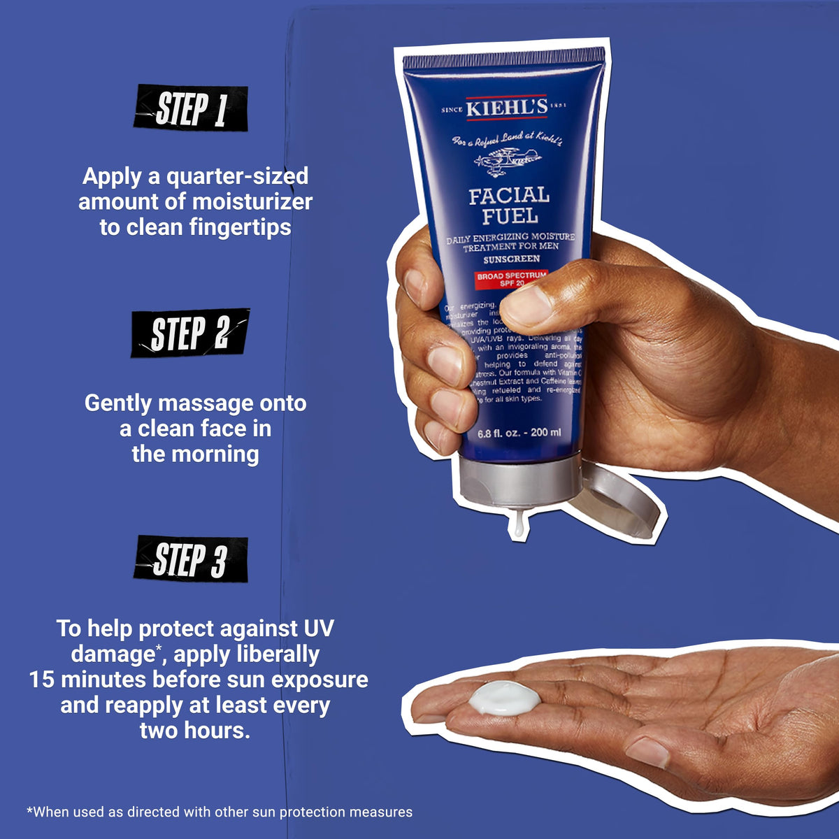 Kiehl's Crème Hydratante Énergisante pour Homme en situation d'utilisation