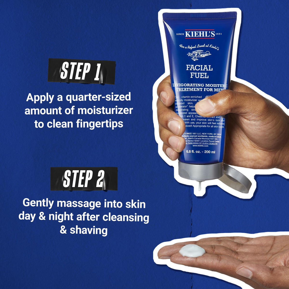 Kiehl's Crème Hydratante Énergisante pour Hommes, mise en situation dans une salle de bain
