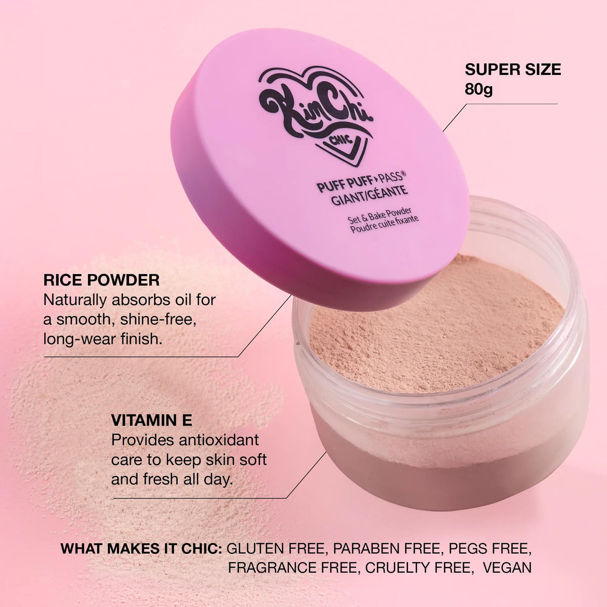 Kimchi Chic Puff Puff Pass Set 80g sur une table de maquillage