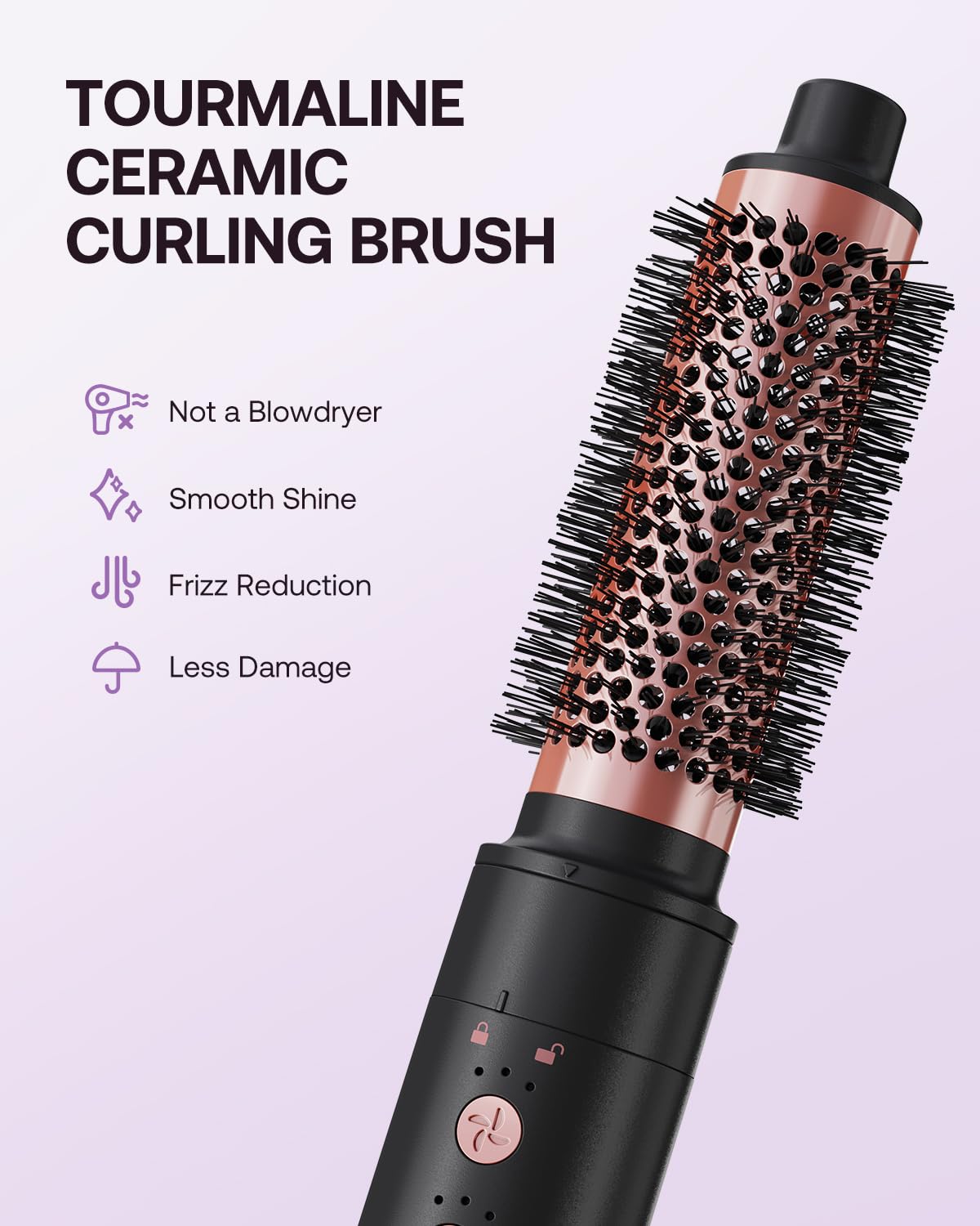 Kinked Brosse à Air Chaud en utilisation pour des boucles
