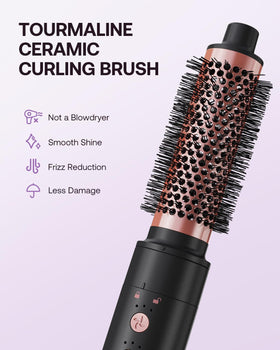 Kinked Brosse à Air Chaud en utilisation pour des boucles