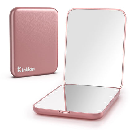 Kintion Miroir de Poche LED Doré Rose vue avant