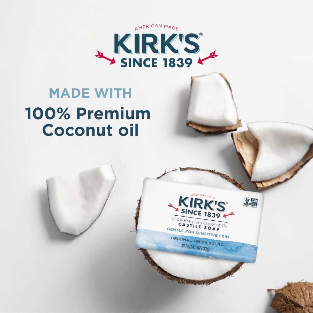 Kirk's Savon de Castille 4 oz barre dans un environnement de salle de bain