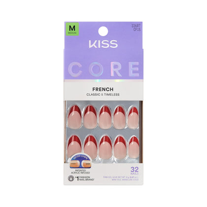KISS Core Faux Ongles 'Optimistic' Rouge avec 32 ongles inclus