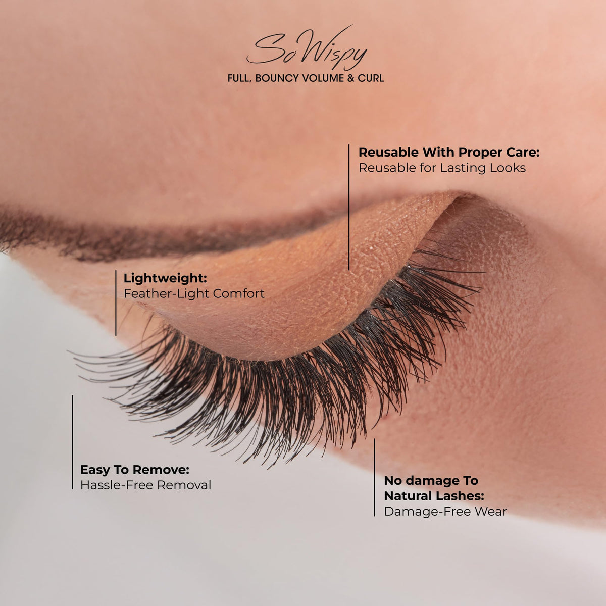 KISS Faux Cils Pompadour 16mm en utilisation sur un modèle