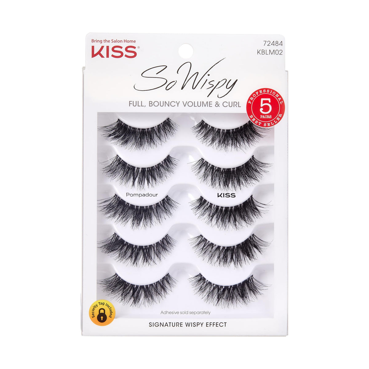 KISS Faux Cils Pompadour 16mm vue avant avec bande claire