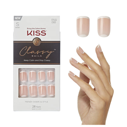 KISS Faux Ongles Classy 28 pièces avec finition en gel