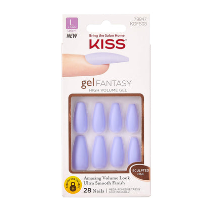 KISS Gel Fantasy Faux Ongles Sculptés Longs Violet vue de face