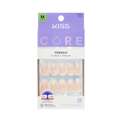 KISS Press On Nails 'Burble' ensemble avec 32 faux ongles et colle