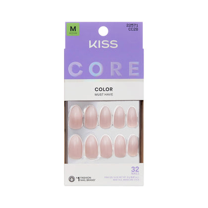 KISS Press On Nails 'Dulcet' ensemble avec 32 faux ongles roses