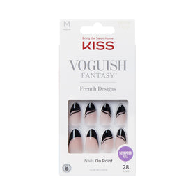 KISS Voguish Fantasy Ongles Press-On Magnifique Noir ensemble complet