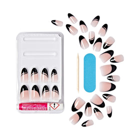 KISS Voguish Fantasy Ongles Press-On Noir montrant la finition gel